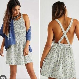 Free People Petunia Floral Smocked Mini Dress Size Small